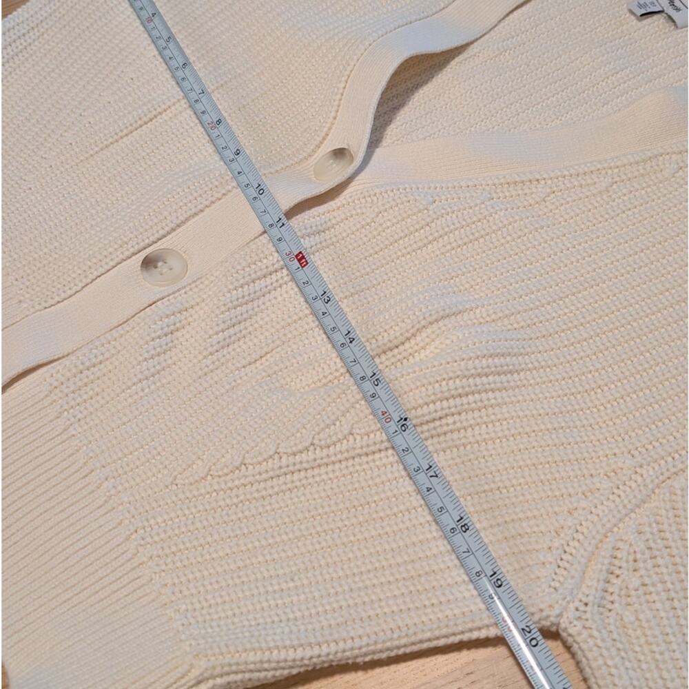& Other Stories Short Cardigan Womens S Cream Boxy Oversized Rib Knit Button - Picture 6 of 10